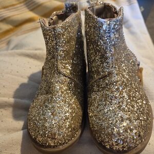 Glittery Gold Kids Boots